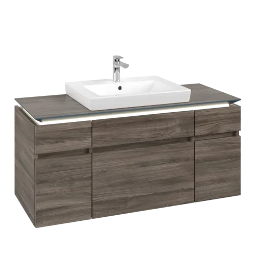 VILLEROY BOCH Legato toaletní skříňka, s osvětlením, 5 výsuvů, 1200 x 550 x 500 mm, Kamenný dub / Kamenný dub #B683L0RK