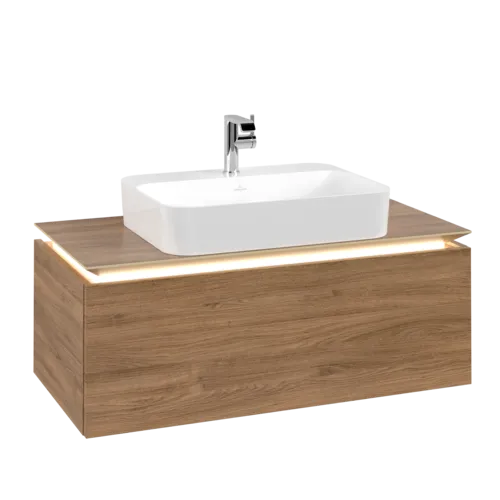 VILLEROY BOCH Legato toaletní skříňka, s osvětlením, 1 zásuvka, 1000 x 380 x 500 mm, dub Kansas / dub Kansas #B755L0RH