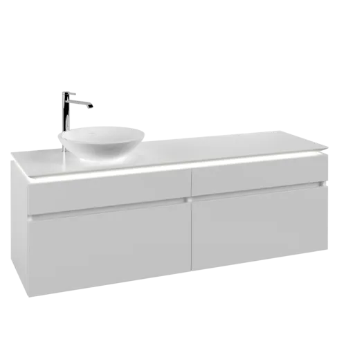 VILLEROY BOCH Legato toaletní skříňka, s osvětlením, 4 výsuvy, 1600 x 550 x 500 mm, bílá matná / bílá matná #B596L0MS