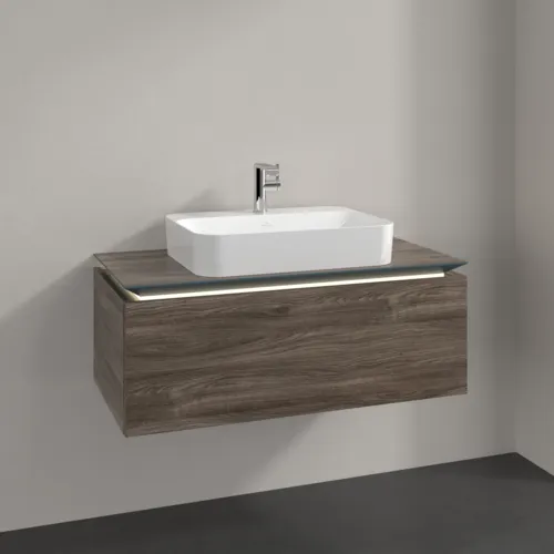 VILLEROY BOCH Legato toaletní skříňka, s osvětlením, 1 zásuvka, 1000 x 380 x 500 mm, Kamenný dub / Kamenný dub #B755L0RK, obrázek 2
