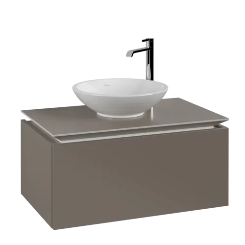 VILLEROY BOCH Legato toaletní skříňka, 1 zásuvka, 800 x 380 x 500 mm, Truffle Grey / Truffle Grey #B60100VG