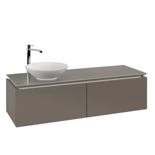 VILLEROY BOCH Legato toaletní skříňka, 2 výsuvy, 1400 x 380 x 500 mm, Truffle Grey / Truffle Grey #B58700VG