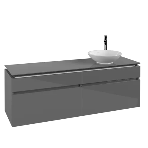 VILLEROY BOCH Legato toaletní skříňka, 4 výsuvy, 1600 x 550 x 500 mm, lesklá šedá / lesklá šedá #B59800FP