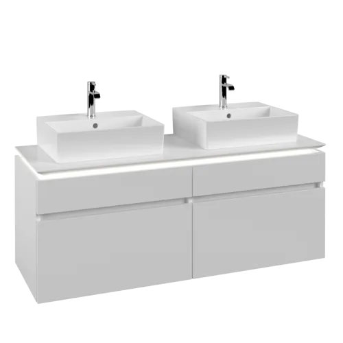VILLEROY BOCH Legato toaletní skříňka, s osvětlením, 4 výsuvy, 1400 x 550 x 500 mm, bílá matná / bílá matná #B669L0MS