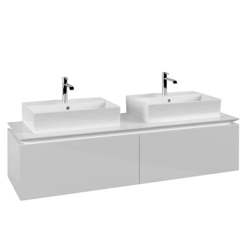 VILLEROY BOCH Legato toaletní skříňka, 2 výsuvy, 1600 x 380 x 500 mm, lesklá bílá / lesklá bílá #B67600DH
