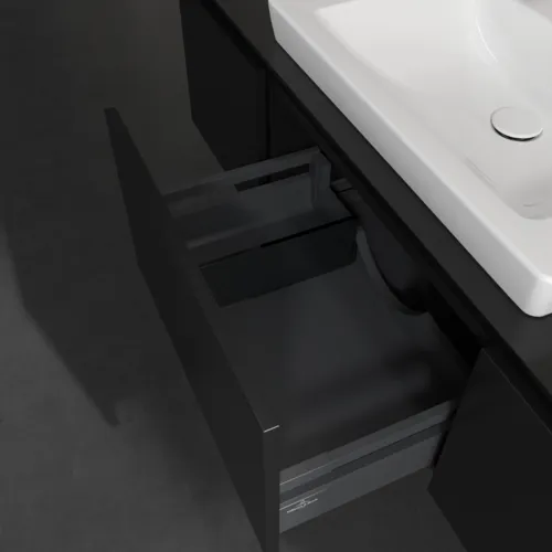 VILLEROY BOCH Legato toaletní skříňka, s osvětlením, 3 výsuvy, 1200 x 380 x 500 mm, černý matný lak / černý matný lak #B682L0PD, obrázek 5