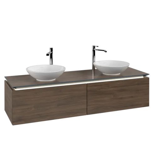 VILLEROY BOCH Legato toaletní skříňka, s osvětlením, 2 výsuvy, 1600 x 380 x 500 mm, Arizona Oak / Arizona Oak #B599L0VH