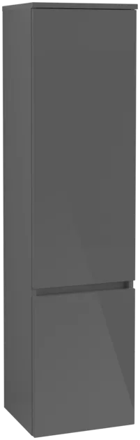 VILLEROY BOCH Vysoká skříň Legato, 2 dveře, 400 x 1550 x 350 mm, lesklá šedá / lesklá šedá #B73000FP