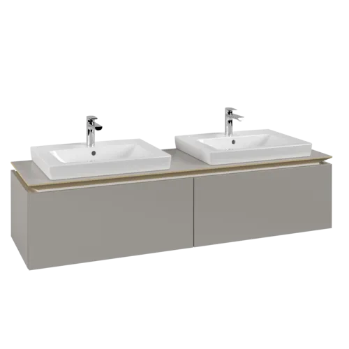 VILLEROY BOCH Legato toaletní skříňka, 2 výsuvy, 1600 x 380 x 500 mm, Soft Grey / Soft Grey #B69200VK