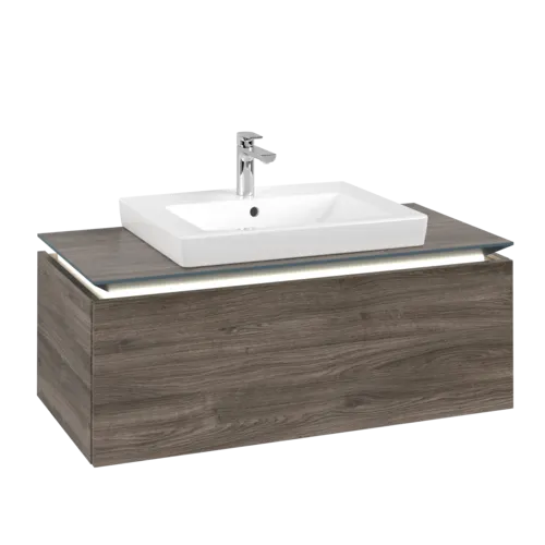 VILLEROY BOCH Legato toaletní skříňka, s osvětlením, 1 zásuvka, 1000 x 380 x 500 mm, Kamenný dub / Kamenný dub #B680L0RK