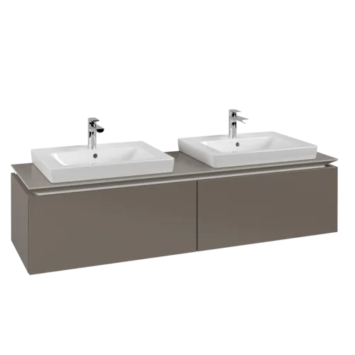 VILLEROY BOCH Legato toaletní skříňka, 2 výsuvy, 1600 x 380 x 500 mm, Truffle Grey / Truffle Grey #B69200VG