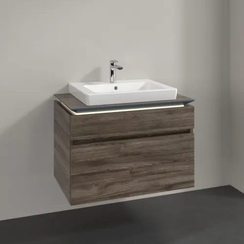VILLEROY BOCH Legato toaletní skříňka, s osvětlením, 2 výsuvy, 800 x 550 x 500 mm, Kamenný dub / Kamenný dub #B679L0RK, obrázek 2