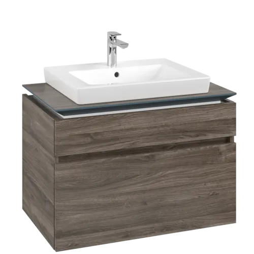VILLEROY BOCH Legato toaletní skříňka, s osvětlením, 2 výsuvy, 800 x 550 x 500 mm, Kamenný dub / Kamenný dub #B679L0RK
