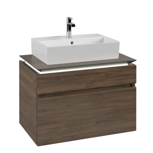 VILLEROY BOCH Legato toaletní skříňka, s osvětlením, 2 výsuvy, 800 x 550 x 500 mm, Arizona Oak / Arizona Oak #B602L0VH