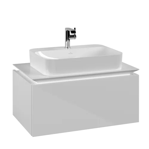 VILLEROY BOCH Legato toaletní skříňka, 1 zásuvka, 800 x 380 x 500 mm, lesklá bílá / lesklá bílá #B75300DH