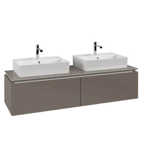 VILLEROY BOCH Legato toaletní skříňka, 2 výsuvy, 1600 x 380 x 500 mm, Truffle Grey / Truffle Grey #B67600VG