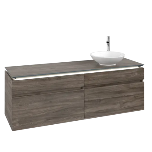 VILLEROY BOCH Legato toaletní skříňka, s osvětlením, 4 výsuvy, 1600 x 550 x 500 mm, Kamenný dub / Kamenný dub #B598L0RK