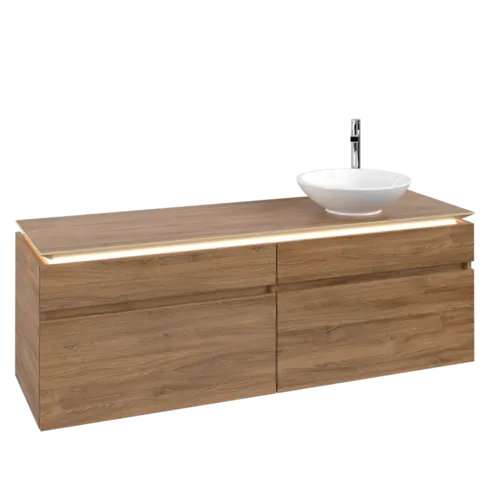 VILLEROY BOCH Legato toaletní skříňka, s osvětlením, 4 výsuvy, 1600 x 550 x 500 mm, dub Kansas / dub Kansas #B598L0RH