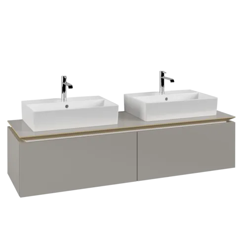 VILLEROY BOCH Legato toaletní skříňka, 2 výsuvy, 1600 x 380 x 500 mm, Soft Grey / Soft Grey #B67600VK