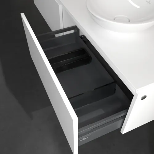 VILLEROY BOCH Legato toaletní skříňka, s osvětlením, 2 výsuvy, 1600 x 380 x 500 mm, bílá matná / bílá matná #B597L0MS, obrázek 5
