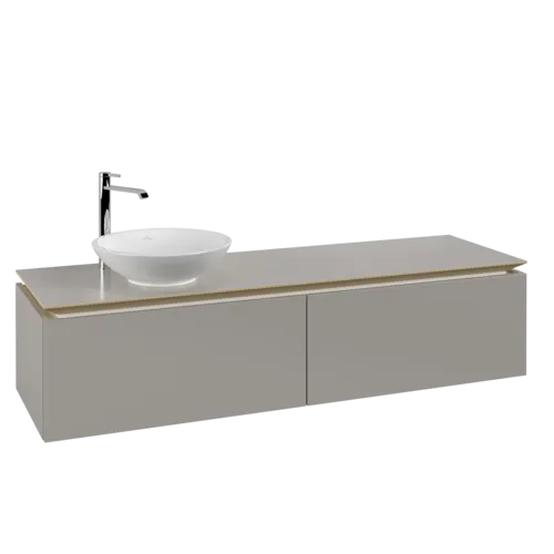 VILLEROY BOCH Legato toaletní skříňka, 2 výsuvy, 1600 x 380 x 500 mm, Soft Grey / Soft Grey #B59500VK