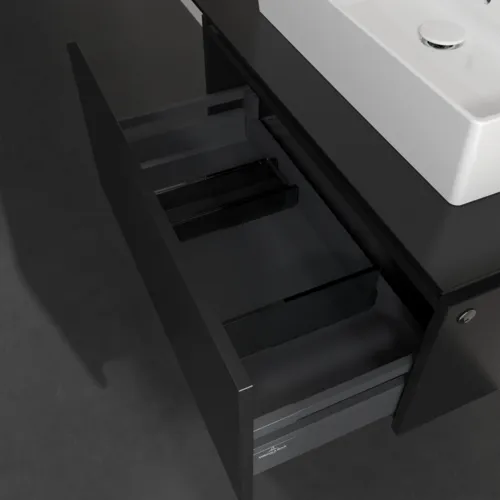 VILLEROY BOCH Legato toaletní skříňka, s osvětlením, 1 zásuvka, 800 x 380 x 500 mm, černý matný lak / černý matný lak #B601L0PD, obrázek 5