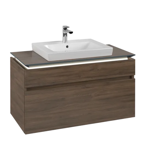 VILLEROY BOCH Legato toaletní skříňka, s osvětlením, 2 výsuvy, 1000 x 550 x 500 mm, Arizona Oak / Arizona Oak #B681L0VH