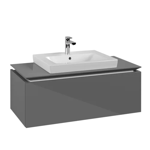 VILLEROY BOCH Legato toaletní skříňka, 1 zásuvka, 1000 x 380 x 500 mm, lesklá šedá / lesklá šedá #B68000FP