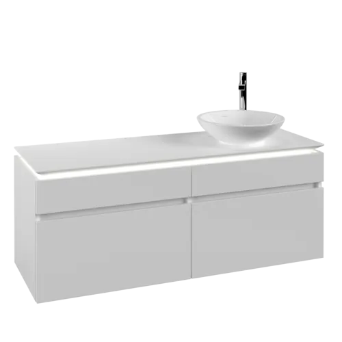 VILLEROY BOCH Legato toaletní skříňka, s osvětlením, 4 výsuvy, 1400 x 550 x 500 mm, bílá matná / bílá matná #B590L0MS