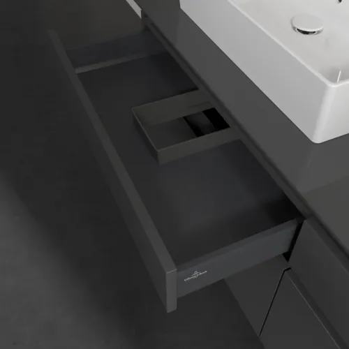 VILLEROY BOCH Legato toaletní skříňka, s osvětlením, 4 výsuvy, 1600 x 550 x 500 mm, lesklá šedá / lesklá šedá #B677L0FP, obrázek 6