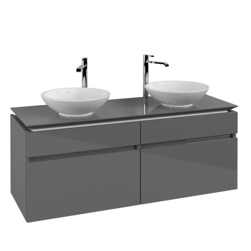 VILLEROY BOCH Legato toaletní skříňka, 4 výsuvy, 1400 x 550 x 500 mm, lesklá šedá / lesklá šedá #B59200FP