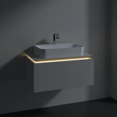 VILLEROY BOCH Legato toaletní skříňka, s osvětlením, 1 zásuvka, 800 x 380 x 500 mm, Soft Grey / Soft Grey #B753L0VK, obrázek 5