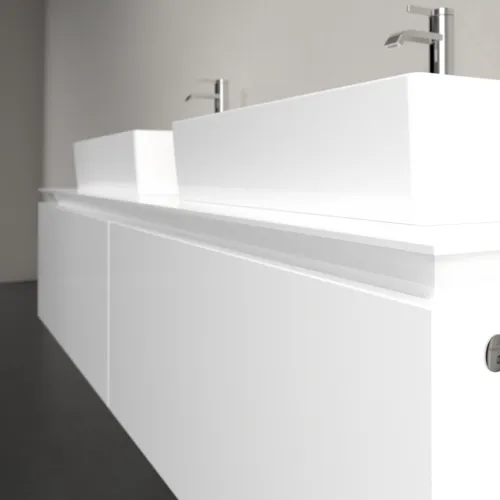 VILLEROY BOCH Legato toaletní skříňka, s osvětlením, 2 zásuvky, 1600 x 380 x 500 mm, lesklá bílá / lesklá bílá #B676L0DH, obrázek 4