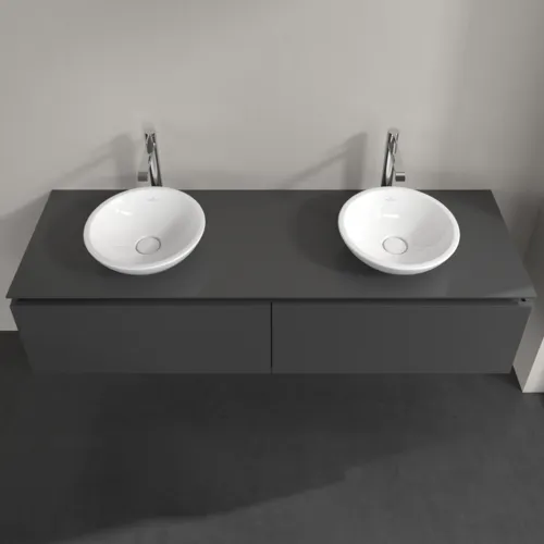 VILLEROY BOCH Legato toaletní skříňka, 2 výsuvy, 1600 x 380 x 500 mm, lesklá šedá / lesklá šedá #B59900FP, obrázek 4