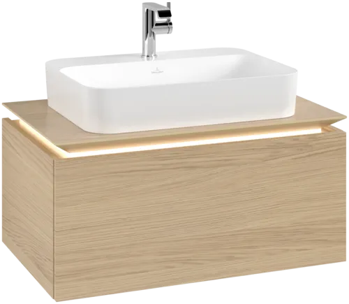 VILLEROY BOCH Legato toaletní skříňka, s osvětlením, 1 zásuvka, 800 x 380 x 500 mm, severský dub / severský dub #B753L0VJ