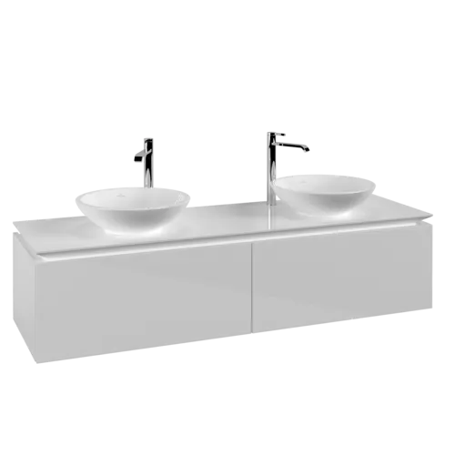 VILLEROY BOCH Legato toaletní skříňka, 2 výsuvy, 1600 x 380 x 500 mm, lesklá bílá / lesklá bílá #B59900DH