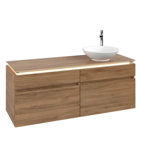 VILLEROY BOCH Legato toaletní skříňka, s osvětlením, 4 výsuvy, 1400 x 550 x 500 mm, dub Kansas / dub Kansas #B590L0RH