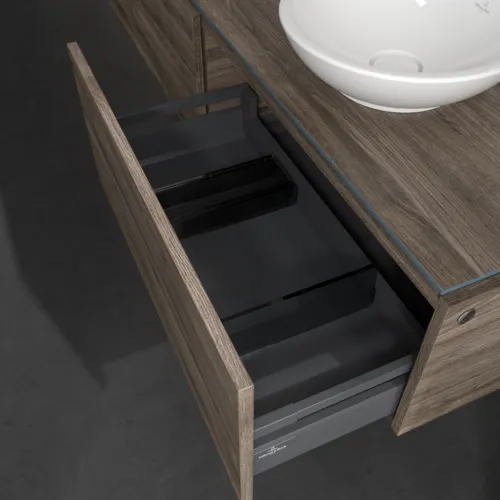 VILLEROY BOCH Legato toaletní skříňka, s osvětlením, 2 výsuvy, 1600 x 380 x 500 mm, Kamenný dub / Kamenný dub #B599L0RK, obrázek 5