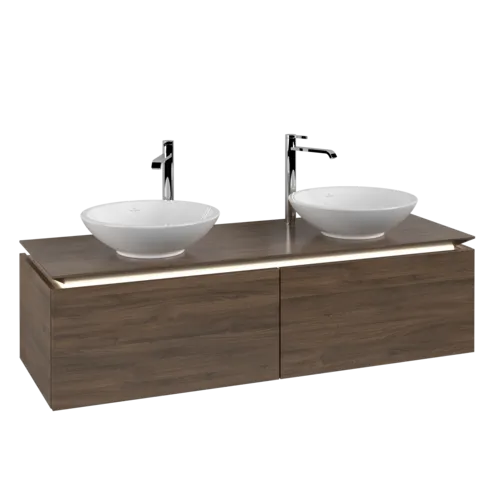 VILLEROY BOCH Legato toaletní skříňka, s osvětlením, 2 výsuvy, 1400 x 380 x 500 mm, Arizona Oak / Arizona Oak #B591L0VH