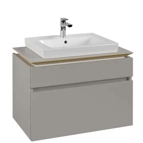 VILLEROY BOCH Legato toaletní skříňka, s osvětlením, 2 výsuvy, 800 x 550 x 500 mm, Soft Grey / Soft Grey #B679L0VK