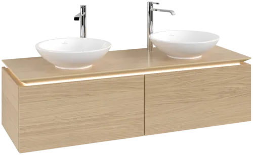 VILLEROY BOCH Legato toaletní skříňka, s osvětlením, 2 výsuvy, 1400 x 380 x 500 mm, severský dub / severský dub #B591L0VJ