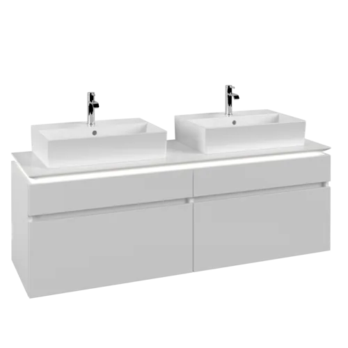 VILLEROY BOCH Legato toaletní skříňka, s osvětlením, 4 výsuvy, 1600 x 550 x 500 mm, bílá matná / bílá matná #B677L0MS