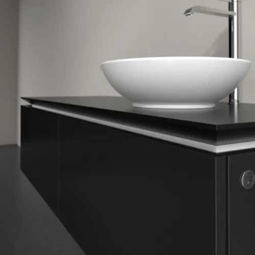 VILLEROY BOCH Legato toaletní skříňka, s osvětlením, 2 výsuvy, 1400 x 380 x 500 mm, černý matný lak / černý matný lak #B589L0PD, obrázek 4