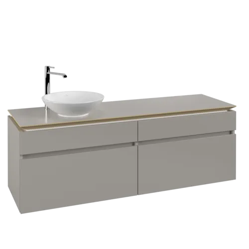 VILLEROY BOCH Legato toaletní skříňka, 4 výsuvy, 1600 x 550 x 500 mm, Soft Grey / Soft Grey #B59600VK