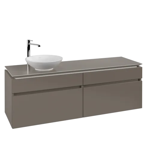 VILLEROY BOCH Legato toaletní skříňka, 4 výsuvy, 1600 x 550 x 500 mm, Truffle Grey / Truffle Grey #B59600VG