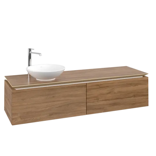 VILLEROY BOCH Legato toaletní skříňka, 2 výsuvy, 1600 x 380 x 500 mm, dub Kansas / dub Kansas #B59500RH