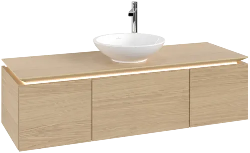 VILLEROY BOCH Legato toaletní skříňka, s osvětlením, 3 výsuvy, 1400 x 380 x 500 mm, severský dub / severský dub #B585L0VJ