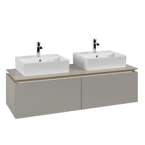 VILLEROY BOCH Legato toaletní skříňka, 2 výsuvy, 1400 x 380 x 500 mm, Soft Grey / Soft Grey #B66800VK