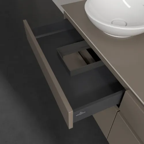VILLEROY BOCH Legato toaletní skříňka, s osvětlením, 4 výsuvy, 1400 x 550 x 500 mm, Truffle Grey / Truffle Grey #B592L0VG, obrázek 6