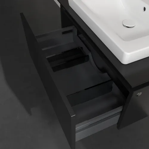 VILLEROY BOCH Legato toaletní skříňka, s osvětlením, 1 zásuvka, 800 x 380 x 500 mm, černý matný lak / černý matný lak #B678L0PD, obrázek 4